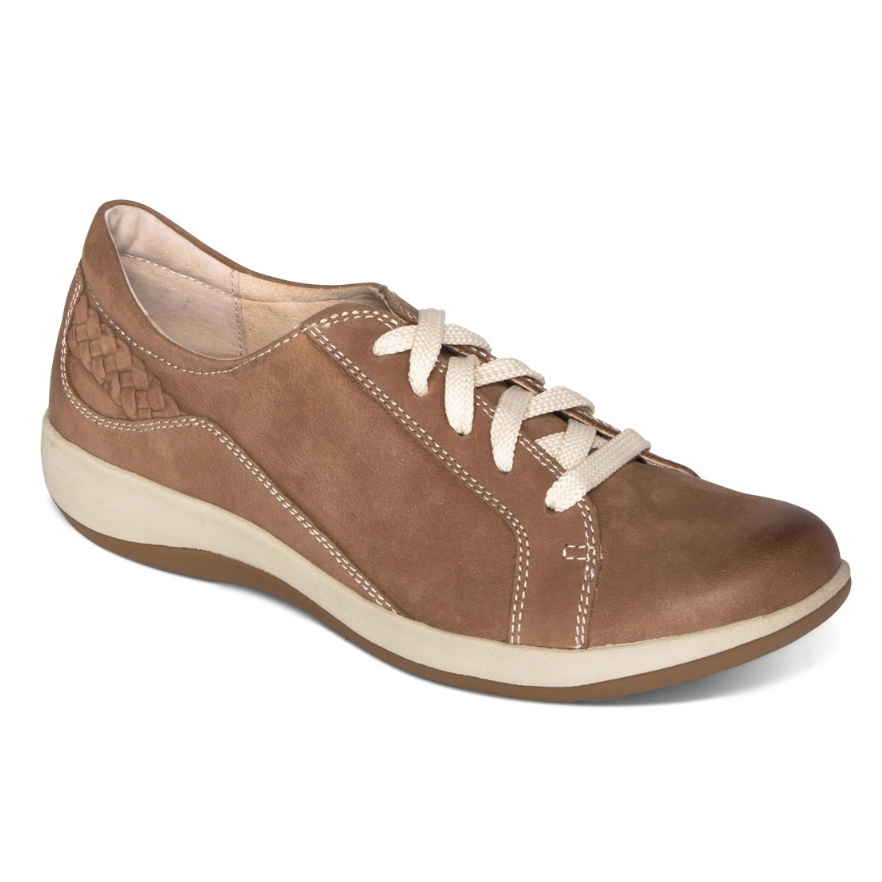 Aetrex Women�s Dana Lace Up Oxford Mocha Shoe Roads